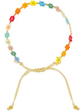 森系彩色多巴胺手链女串珠花朵