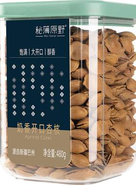 秘簿原野奶香开口杏核480g】手剥小白杏仁坚果休闲零食特产小银杏