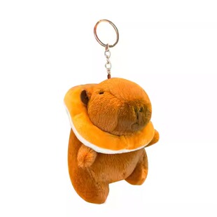 网红可爱卡皮巴拉挂件水豚鼠车钥匙扣情侣背包包挂饰毛绒丑萌玩偶