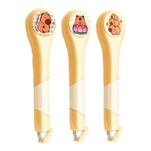 卡皮巴拉笔式修正带小学生专用三年级涂改带初中女生大容量高颜值改字改正带修改错字神器修正贴便携小型静音