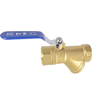 黄铜Y型过滤器球阀自来水开关4分6分1/1.2/1.5/2寸地暖过滤网阀门
