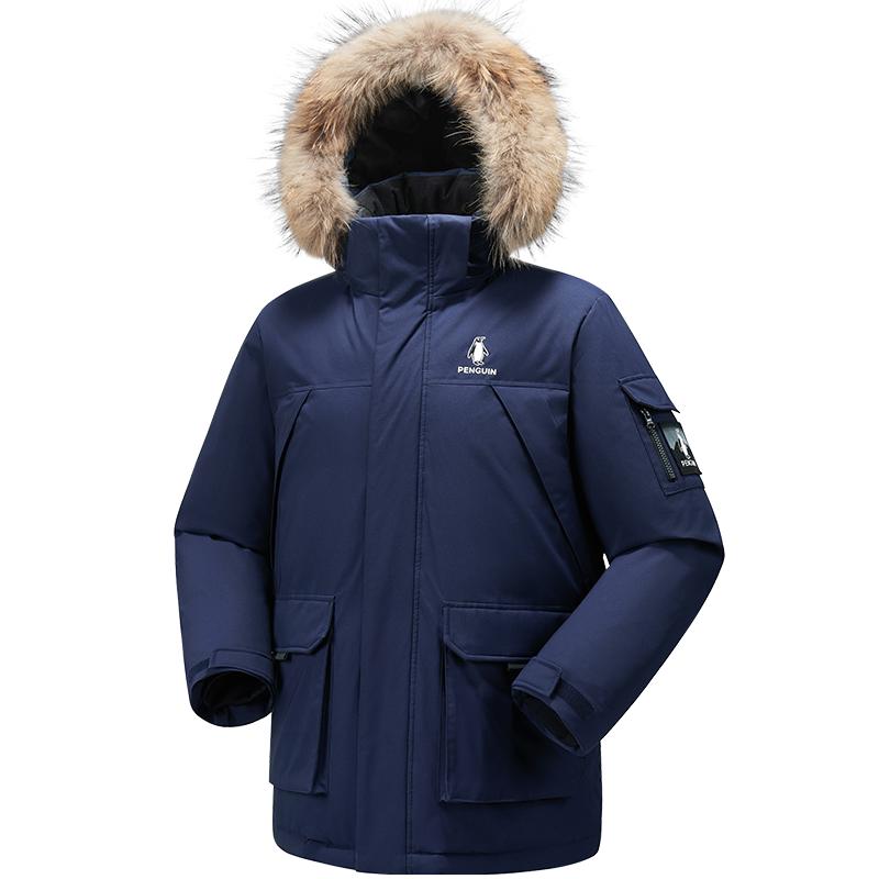 企鹅滑雪羽绒服女冬季户外防风加厚保暖工装派克服男冬装外套