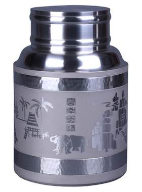 手工锡罐纯锡茶叶罐喷砂红河情