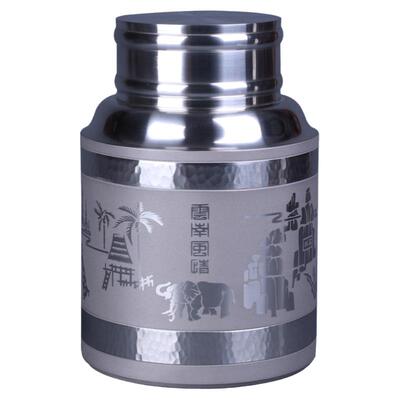 手工锡罐纯锡茶叶罐喷砂红河情