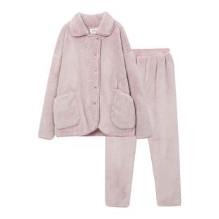 松永冬季舒棉绒加厚亲子套装男女士睡衣儿童亲子童保暖家居服珊瑚