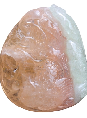 双色七宝水晶男女摩根石吊坠