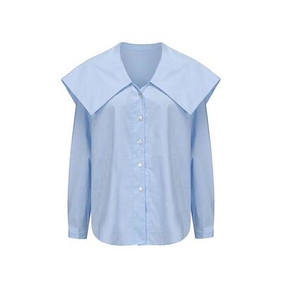 造型大翻领设计衬衫上衣