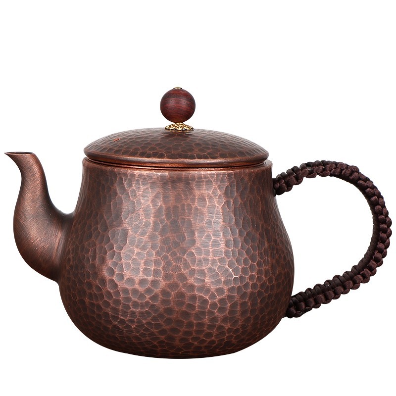 纯铜茶壶紫铜手工复古围炉煮茶壶