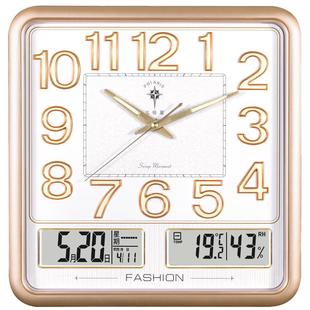 北极星智能石英钟客厅钟表静音简约时尚日历时钟挂钟家用自动对时