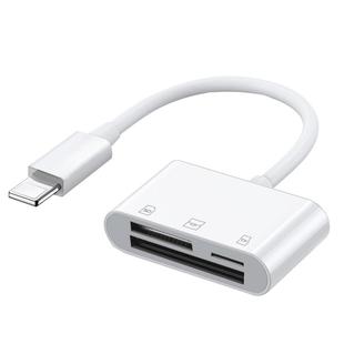 适用 iphone苹果多合一手机读卡器lightning专用读取sd卡mac直传相机内存ipad转接cf导入导照片转转换ccd储存