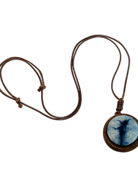 三环路扎染木雕民族风可调节项链