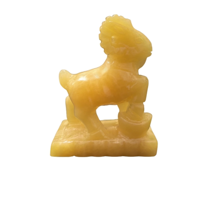 黄玉羊摆件招财玉石山羊金钱羊