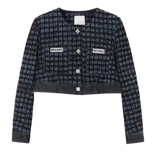 REVAN芮范设计师款高级感格纹夹棉外套RN90109275