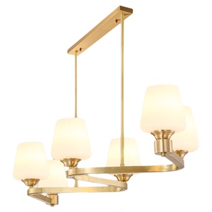 慕庭美式全铜长条餐厅吊灯