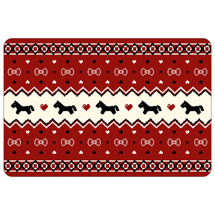红色费尔岛浴室地垫结婚婚房布置圣诞装饰套装防滑脚垫子喜庆地毯