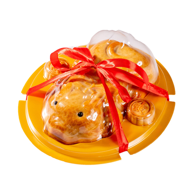 发财金猪饼传统糕点心清明粿祭祖拜神素食红豆沙莲蓉五仁菩萨贡品