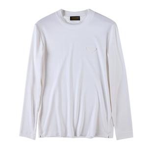 招牌打底衫!意奢格调~兰精莫代尔/匹马棉休闲百搭圆领长袖T恤男