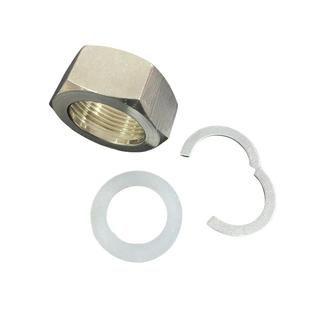 304不锈钢波纹管螺帽4分6分热水器进水软管接头六角螺母+卡簧垫片