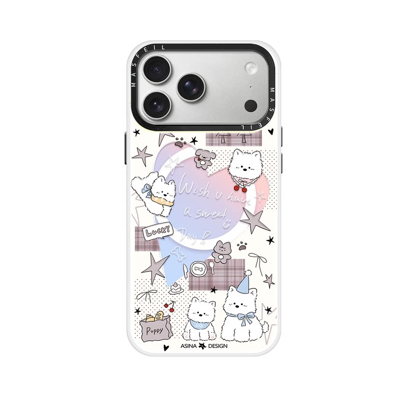 西高地日记适用苹果17Promax手机壳15磁吸支架iPhone16Pro保护套网红创意plus全包可爱14超薄13新款高级感12