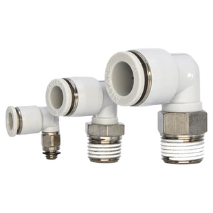 亚德客气动M5/1/2/3/4分螺纹6/12/8mm气管气缸电磁阀弯通快速接头