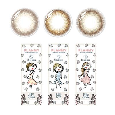 Flanmy美瞳日抛贝壳星砂珊瑚近视隐形眼镜10片视客T-Garden玫瑰塔
