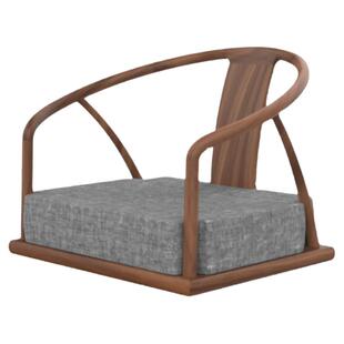 禅意新中式飘窗圈椅北美黑胡桃实木榫卯榻榻米席地靠背座椅茶椅