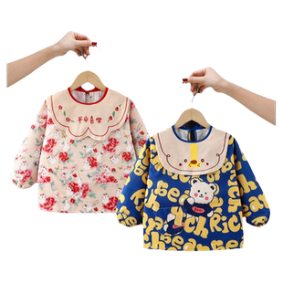 2025新款儿童罩衣男宝秋冬季外穿女宝宝女童婴儿防水防脏吃饭围兜