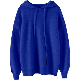 衣型爆好~重磅加厚四平针连帽羊绒衫女卫衣纯羊绒毛衣女宽松秋冬