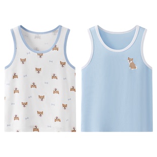 松山棉店儿童棉莫背心吸汗透气换季打底男女童柔软吊带春夏背心