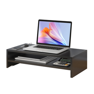 笔记本电脑支架托架散热键盘显示器收纳双层木质宿舍办公室工位神器置物桌面台式电脑增高架平板支撑垫高底座