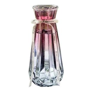 创意花瓶玻璃透明水养客厅摆件鲜花插花瓶北欧简约干花水竹花瓶