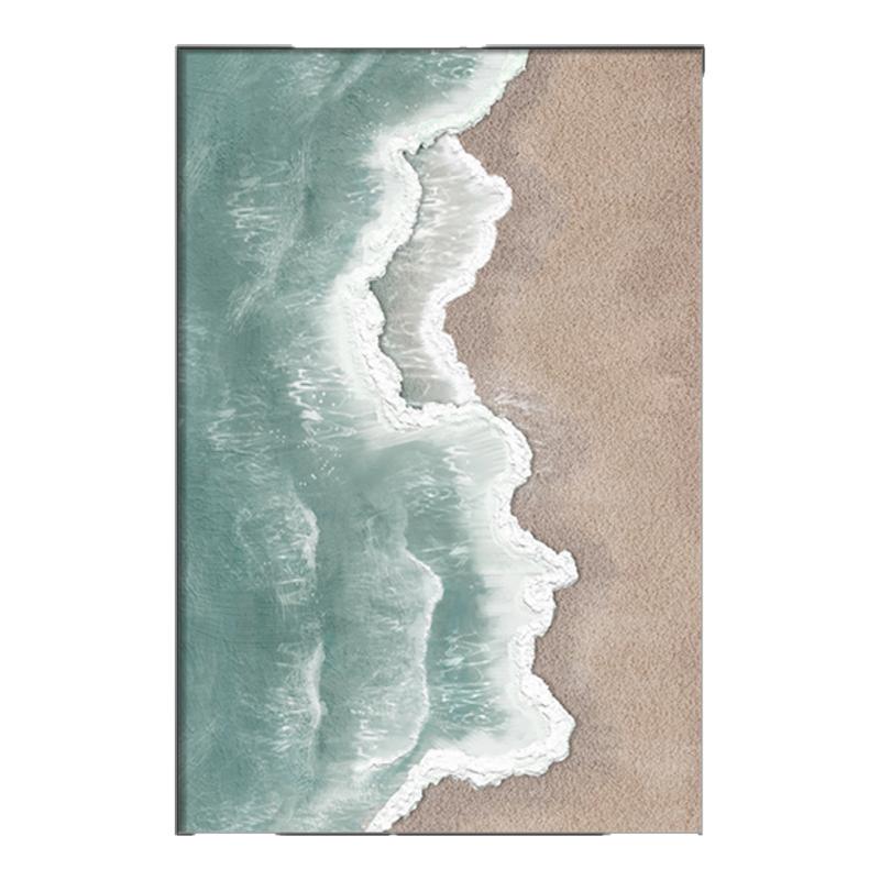 侘寂风客厅挂画海浪肌理画玄关