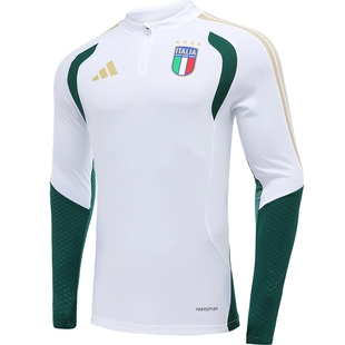 Adidas意大利队球衣2026年美加墨世界杯足球服半拉链长袖男JZ9380