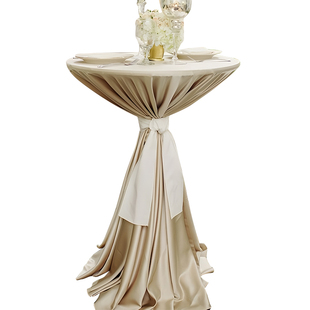 定制高脚吧台桌布展会活动鸡尾酒桌布冷餐宴台布酒店圆形桌套桌布