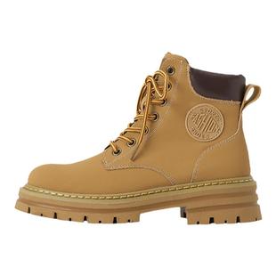 内增高马丁靴女靴子2025新款秋冬真皮厚底大头短靴复古高帮大黄靴