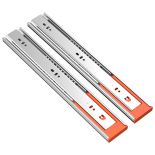 加厚抽屉轨道滑道三节阻尼缓冲通用导轨静音托底侧装反弹衣柜滑轨