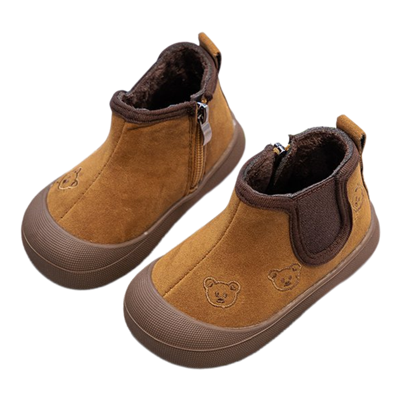 女童洋气高帮棉靴2025秋冬韩版加绒时尚侧拉链雪地靴软底二棉靴子