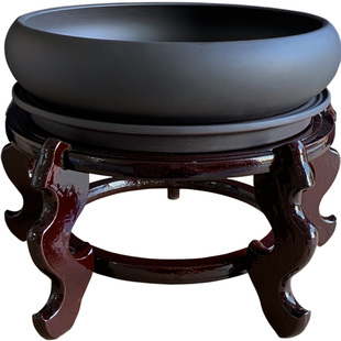 禄根花盆紫砂花盆带托发财树多肉植物文竹专用盆栽陶瓷中式盆景盆