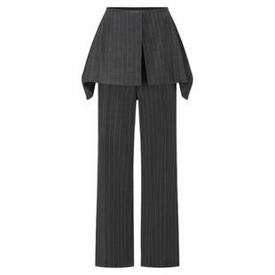 DEEPMOSS 设计师品牌 25早秋新品层叠衬衫腰头羊毛直筒长裤SOLSOL