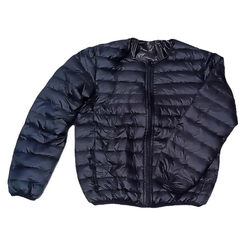 弦健轻薄羽绒服男冬季短款圆领中老年鸭绒防寒服保暖羽绒内胆男款