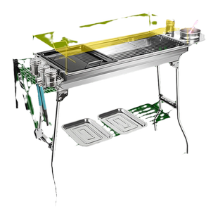 大号不锈钢烤架木炭户外烧烤炉烧炭烤炉野外家用烤架碳烤炉子全套