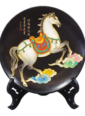 新品马年文创济南非遗文创礼品掐丝景泰蓝龙山黑陶工艺品马拓祥云