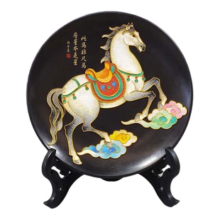 新品马年文创济南非遗文创礼品掐丝景泰蓝龙山黑陶工艺品马拓祥云