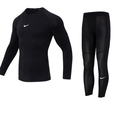 NIKE耐克跑步训练紧身衣男款Dri-Fit速干长袖跑步健身训练三件套