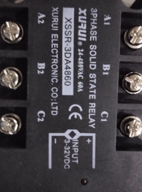询三相固态继电器 XSSR-3DA4860  380VAC  60A   3-32VDC