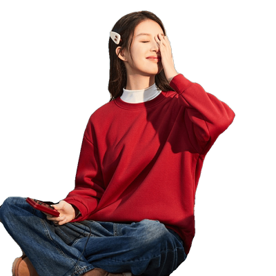 新款圆领加绒女卫衣唐狮