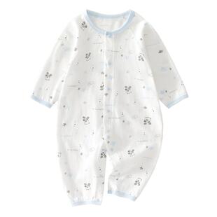婴儿夏季连体衣纯棉薄款夏天宝宝衣服夏装男孩空调服长袖夏日a类6