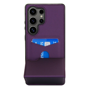 隐藏折叠卡包适用三星galaxys25ultra手机壳支架一体s24+plus可插卡s23uitra皮质s22U卡夹S21fe装卡S20十外壳