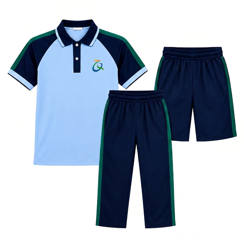 广东清远夏季中小学生校服套装男学生校服
