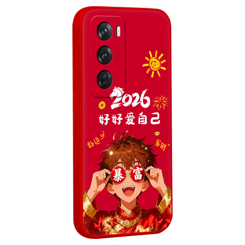 luckrider适用于opporeno12手机壳pjv110全包不顶膜PJV110软硅胶材质OPPOReno12全包边防摔Reno12保护套轻奢